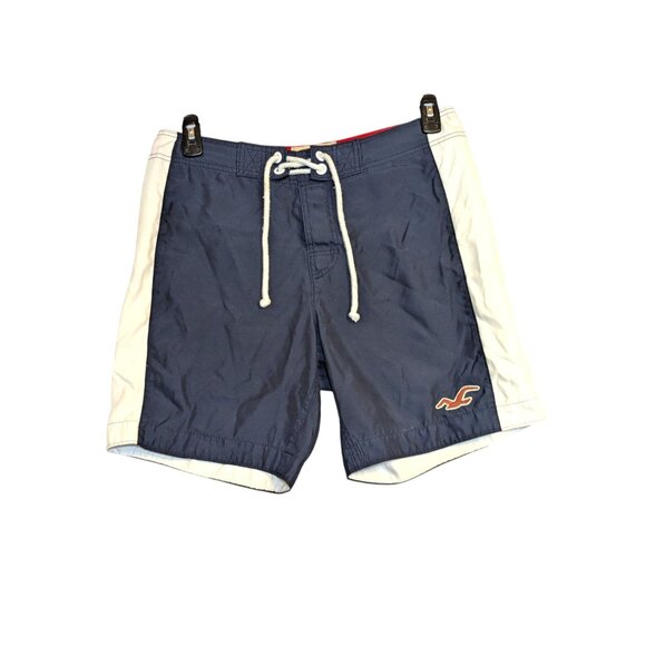 Hollister California Mens Swim Trunks Size M Blue & White Quick-Dry Fabric - Picture 1 of 4